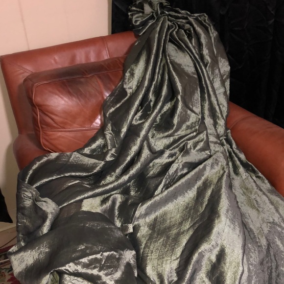 3 panel stunning green drapes